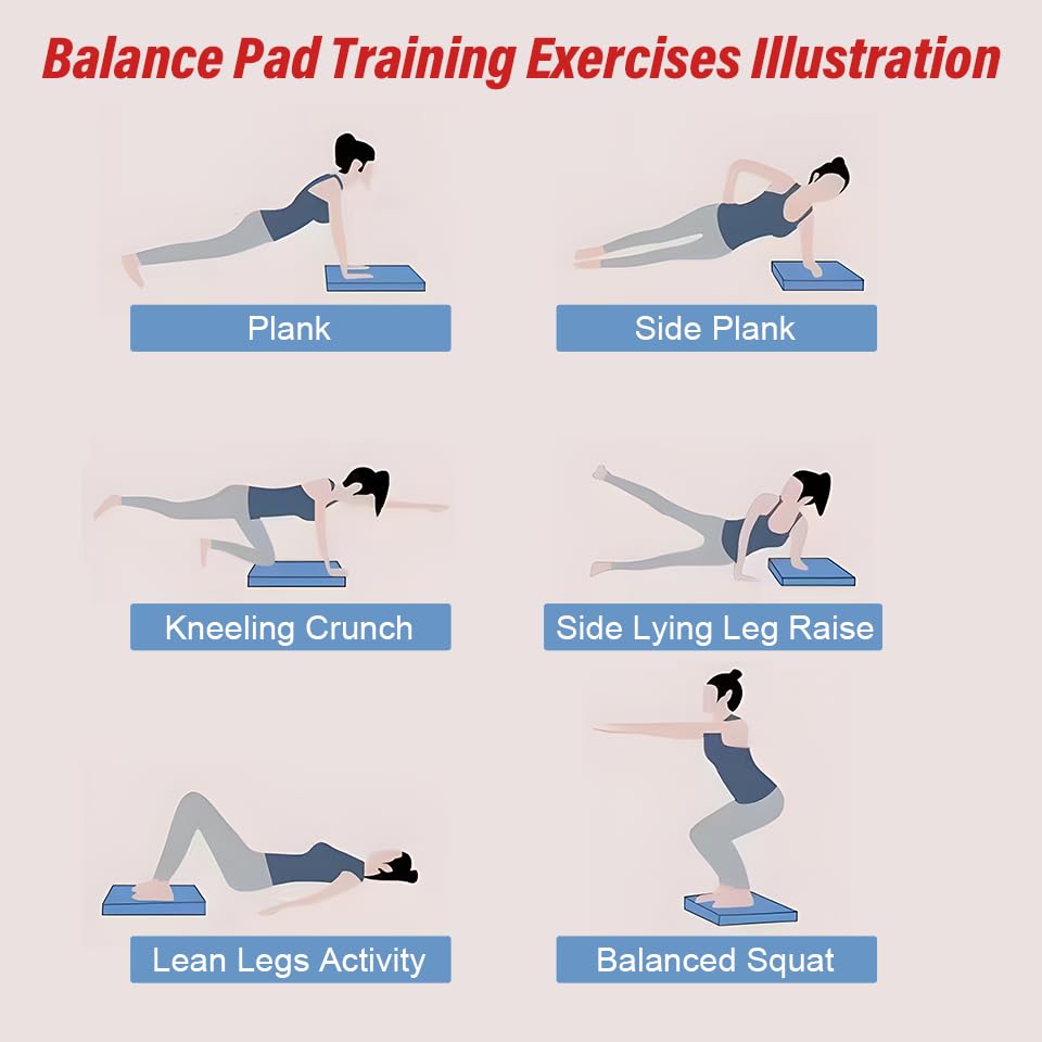 Balance Pad- Foam Balance Pad for Workout, Non-Slip & Water-Resistant Stability Trainer Mat, Soft TPE Exercise Foam Mat for Rehabilitation Stability,Physical Therapy,Fitness,Yoga (15.7" * 13" * 2") - color: Purple