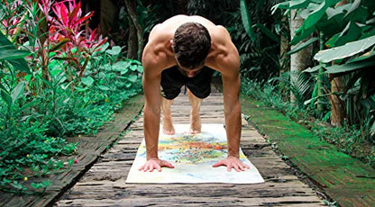 Shakti Warrior TPE Yoga Mat (72 inch x 24 inch x 6mm Thick) | Artist-designed premium TPE yoga mat with a non-slip surface for regular yoga, hot yoga, Pilates, workouts and practice. - color: Dreamcatcher