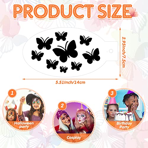Chinco 24 Pieces Face Paint Stencils Face Body Tattoo Templates Painting Stencils for Kids Holiday Halloween Makeup Body Art Tattoos(Vivid Style) - color: Vivid Style