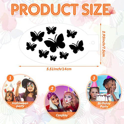 Chinco 24 Pieces Face Paint Stencils Face Body Tattoo Templates Painting Stencils for Kids Holiday Halloween Makeup Body Art Tattoos(Vivid Style) - color: Vivid Style