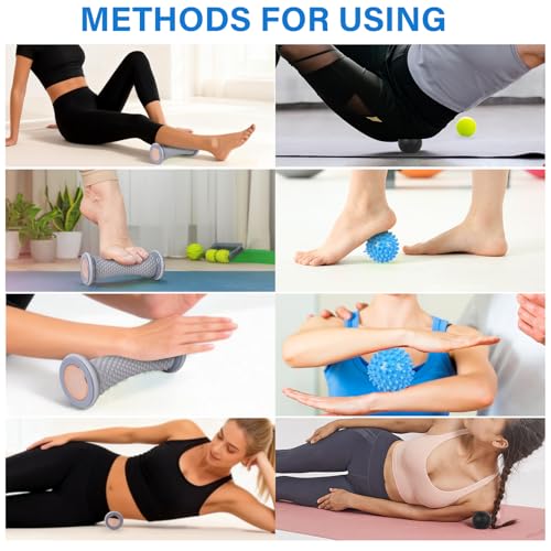 WOVTE Massage Lacrosse Ball for Sore Muscles, Shoulders, Neck, Back, Foot, Body, Deep Tissue, Trigger Point, Muscle Knots, Yoga and Myofascial Release (Blue) (Gray Blue Black) - color: Gray Blue Black
