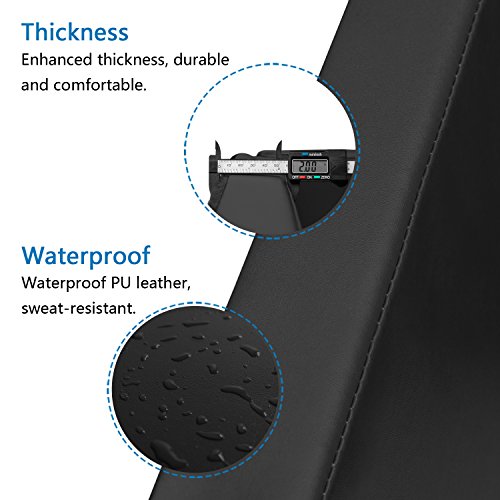 Bonnlo Folding Exercise Aerobics Mat, 6ft x 2ft x 2in PU Leather Mats with Carrying Handles with Hook & Loop Fastener for MMA, Stretching, Cheerleading Martial Arts,Gymnastic - color: Black