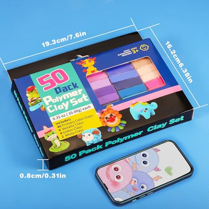 CiaraQ Polymer Clay Kit, Mini Modeling Clay Set | for Kids/Beginners/ Artist, 48 colors - color: 48 Colors