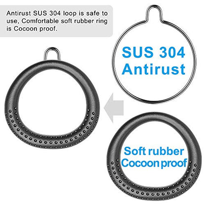 SELEWARE Trapeze Swing Rings, Gymnastics Rings for Swingset - color: 2-Pack Trapeze Rings with 3.5 ft Adjustable Ropes