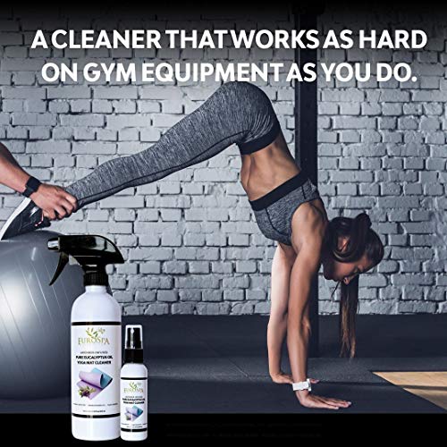 EuroSpa Aromatics Lavender Infused Pure Eucalyptus Oil Yoga Mat Cleaner & Deodorizer - Premium Aromatherapeutic & Relaxing Essential Oil Spray - 16oz, 2 Pack - size: 16 Fl Oz (Pack of 2)