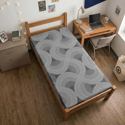 Japanese Floor Mattress,3.5" Thicken Futon Mattress Tatami Mat Twin | with Non-Slip Bottom,Removable Washable Cover,Foldable Mattress Tatami Mat Sleeping Pad,Grey Geometric,(80‘’x36‘’) - color: Ma1-grey Geometric, size: Twin (80" X 36")