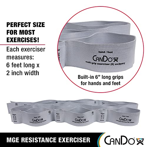 CanDo Multi-Grip 6 Foot Exercise Resistance Band with Hand/Foot Loops for Total Body Workouts, Training, Rehab, Stretching and Therapy - style: XX-Heavy
