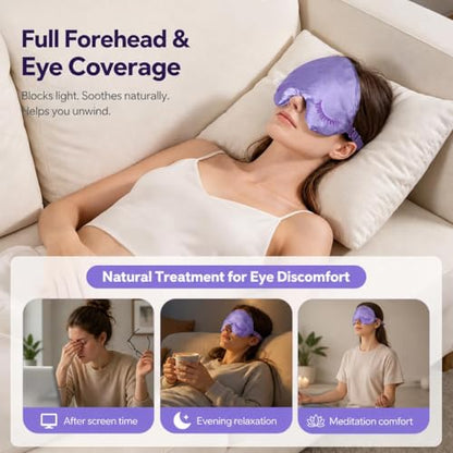 Weighted Eye Mask, Blackout Sleep Mask with Lavender Herbal Filling, Satin Eye Pillow for Migraine Relief, Meditation, Relaxation & Stress Relief for Women