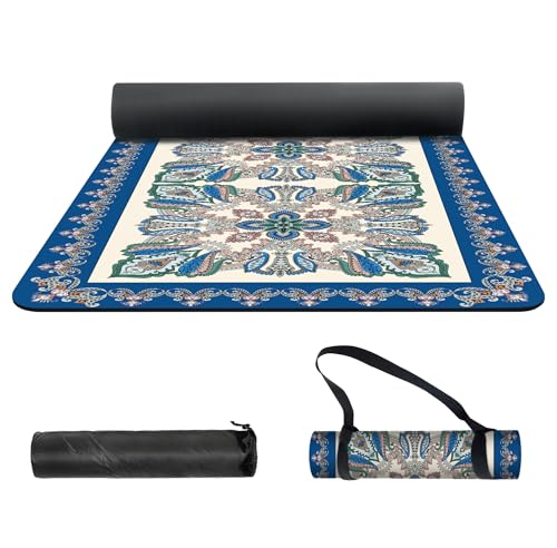 nuveti Yoga Mat Print Extra Thick TPE Non Slip Fitness Exercise Mat with Carrying Bag,72"x24" Extra Thick 6MM Exercise & Workout Mat for Yoga, Pilates Fitness and Floor Exercises - color: OSDT2