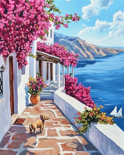 ZRIZQ Landscape Paint by Numbers Kit for Adults Beginner,Scenery,16x20 | Full set with rich paints,wooden brushes,rolled canvas.Calming activity.Beginner friendly.Just open and paint. - color: 16"X20"Rolled Canvas(Frameless)-Landscape 17