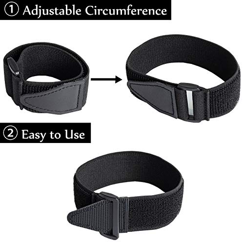 6 Pcs Bicycle Pant Leg Straps Adjustable Cycling Ankle Safety Band Multipurpose Black Elastic Magic Fastening Belt with Buckle for Riding Climbing Fishing Outdoor Sports (1.5”x13.8”)