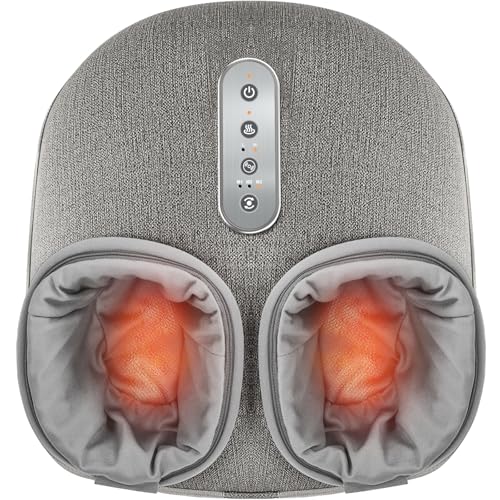 Medcursor Foot Massager with Heat | Shiatsu Deep Kneading, Relief for Tired Muscles and Plantar, Multi-Level Settings, Adjustable Intensity, Gifts for Women Mom - color: Grey