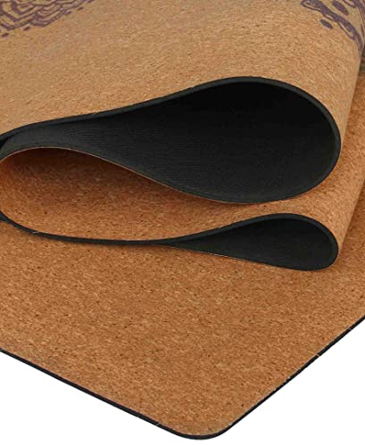 Shakti Warrior Chakra Cork Yoga Mat, Extra Long, 84 x 27 Inch, 2mm Thick