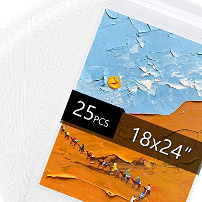 25 Pack Acid Free Crystal Sealed Clear Bags for 18x24 Art Prints, Photos | 1.496mil (Single Side), 18 1/2 Inches by 24 2/5 Inches - size: 18 inch x 24 inch