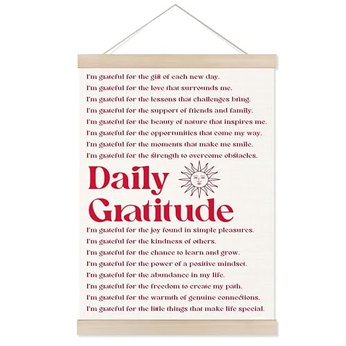 Welshower Vintage Daily Gratitude Positive Affirmations Poster Hanger Frame, Retro Motivational Wall Art Prints Decor for Home Bedroom Dorm Office Yoga Studio Framed, 12x16 Inch（pink） - color: positive words18