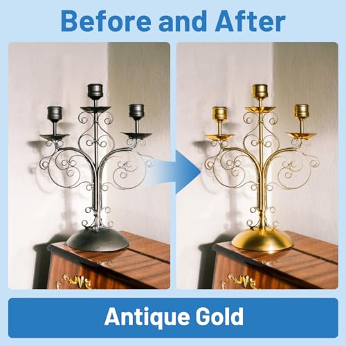 SENVEN Liquid Gold Leaf Paint High Gloss Multi Surface Rich Gold Paint for Metal, Wood, Plastic, Canvas, Appliance, Furniture Scratch Repair & Art Handcrafts 30ml/1.5oz Fast Drying Acrylic Metallic Finish - color: Gold Leaf - 1.5 oz