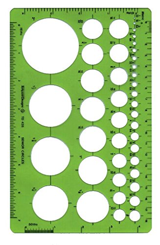 Alvin, TD435, Senior Circle Guide Template, Drawing and Drafting Tool - 42 Circles, 5 x 8 x .030 Inches - style: Senior Circle