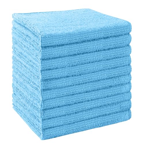 UNIMADE Washcloths 10 Pack Face Towels (12" x 12"), Highly Soft Wash Cloths | Hand Towels, Fast Drying Multi-Purpose Microfiber Cleansing Cloths for Bathroom, Hotel, Spa, and Salon Blue - color: Blue, size: 10Pack
