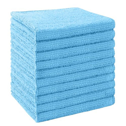 UNIMADE Washcloths 10 Pack Face Towels (12" x 12"), Highly Soft Wash Cloths | Hand Towels, Fast Drying Multi-Purpose Microfiber Cleansing Cloths for Bathroom, Hotel, Spa, and Salon Blue - color: Blue, size: 10Pack