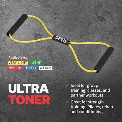 SPRI Ultra Toner Figure 8 Resistance Band with Padded Handles Great for Stretch, Exercise, Fitness Training, Yoga, Resistance Weights, Therapy, Gym or Home Workout Equipment. - size: Medium, style: Medium