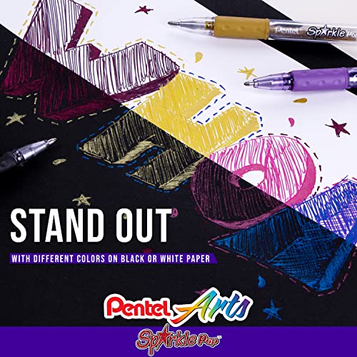 Sparkle Pop Metallic Gel Pen, Stick, Bold 1 mm, Assorted Ink Colors, Clear Barrel, 8/Pack - size: 8 Count (Pack of 1), style: Sparkle Pop