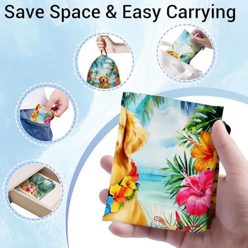 Grip Bag Palm Tree Golden Retriever Small Gymnastics Grip Bags for Fitness - color: Golden Retriever-multi, size: 12"(H)*9.25"(W)