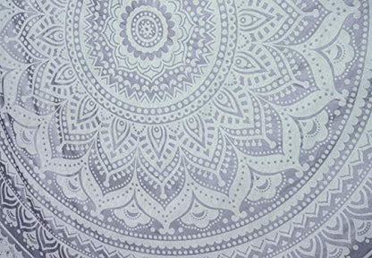 Popular Handicrafts Tapestry Wall Hanging Hippie Ombre Mandala Bohemian Hippy Metallic Shine Intricate Indian Tapestries Bedspread 54 x 82 Inches (140cm x 210cm) Silver - color: Silver, size: 82"L x 54"W