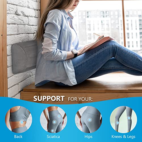 USHMA Inflatable Bolster Pillow, Half Moon Pillow for Legs, Knees, Lower Back & Head | Semi Roll Pillow for Bed, Sleeping | Knee Pillow for Side, Back Sleepers - Ankle & Knee Support - Leg Elevation