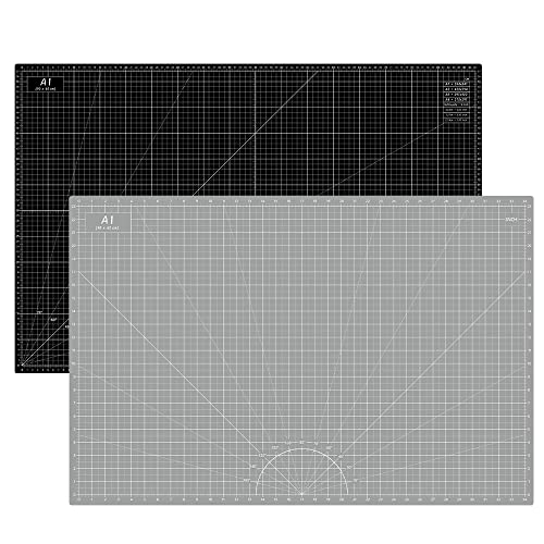 Headley Tools Thickened 24 x 36 Inch Self Healing Sewing Cutting Mat, A1 Rotary Cutting Sewing Mat for Crafts, Double Sided 5-Ply Table Cutting Board for Fabric Quilting Leather Hobby, Grey/Black - color: Grey/Black, size: 36"L x 24"W