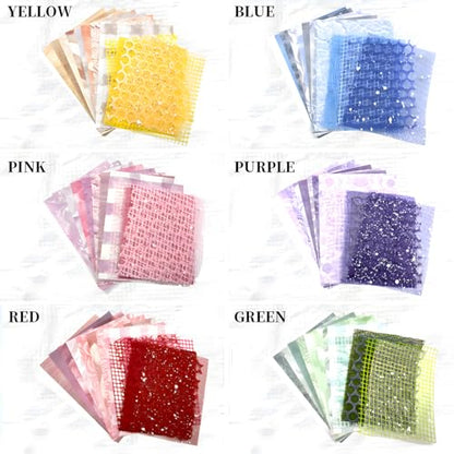 BADAO 90 Sheets Sticker Scrapbook Paper Supplies for DIY | 6 Pack Mesh Fabric Scrapbooking Kits,5.11x7.08Inch Textured Aesthetic Paper Scrap Book Material for DIY Decorative Mixed Set