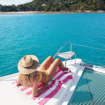 Dock & Bay Quick Dry Beach Towel - Cabana - Phi Phi Pink - Large | Sand-Resistant, Includes Travel Bag, Lightweight & Compact, 100% Recycled DryQ Fabric, Large (160x90cm, 63x35") - color: Cabana - Phi Phi Pink, size: Large (160x90cm, 63x35")