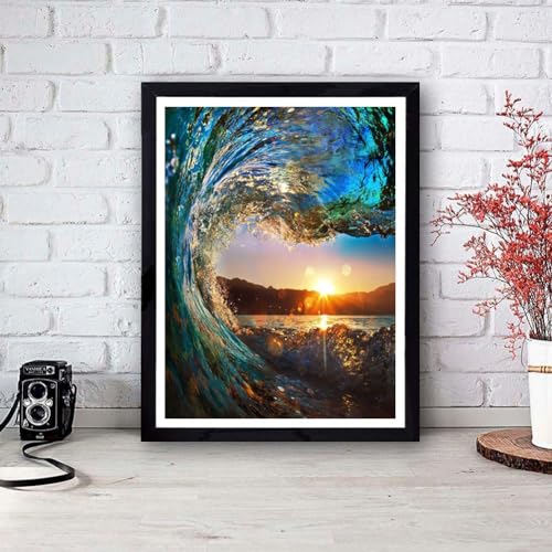 VIGEGU 4 Pack Paint by Numbers Kit for Adults Framed Canvas with Wooden | Easel,Adults' Paint-by-Number Kits Beach Sunset Leisure Chair DIY Acrylic Landscape Oil Painting Kits Arts Crafts 8x12inch - color: 4 Pack 20X30in-5, size: 8x12in with Framed - with