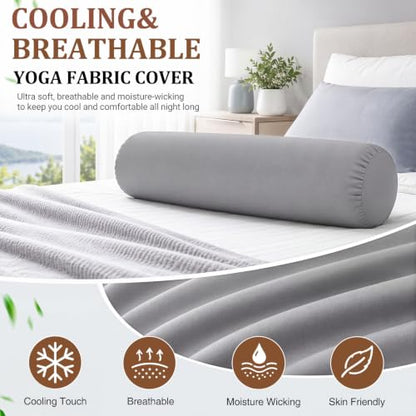 41 x 10 Inch Body Pillow for Adults, Weighted Cylindrical Long Round Pillow, Large Washable Full Bolster Pillows Soft Cover for Side Sleepers Sleeping Bedroom, Living Room