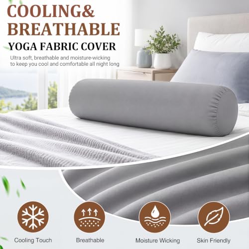 41 x 10 Inch Body Pillow for Adults, Weighted Cylindrical Long Round Pillow, Large Washable Full Bolster Pillows Soft Cover for Side Sleepers Sleeping Bedroom, Living Room
