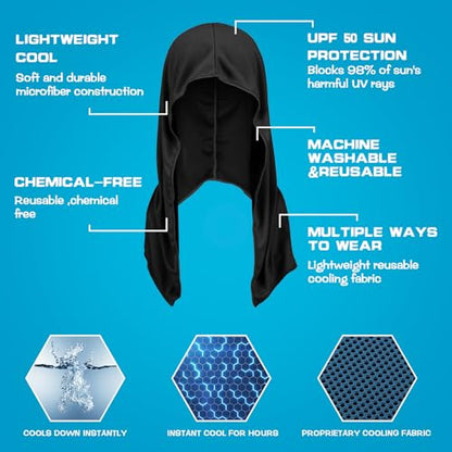 Bencailor 4 Pcs Cooling Towel,Black, Royal Blue, Light Gray, Military Green - color: Black, Royal Blue, Light Gray, Military Green, style: Classic