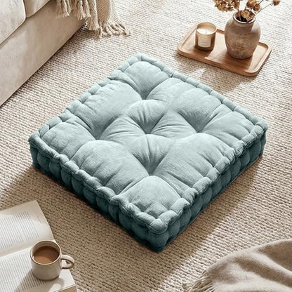 Intelligent Design Floor Pillow Large Meditation Cushion, 20x20 Aqua - color: Aqua