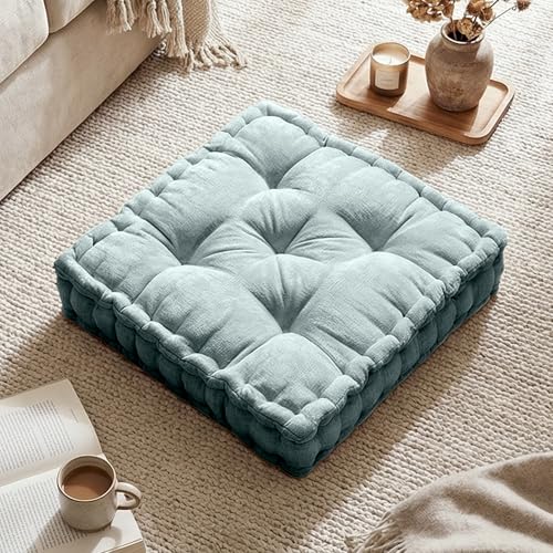Intelligent Design Floor Pillow Large Meditation Cushion, 20x20 Aqua - color: Aqua