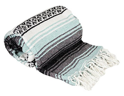 Canyon Creek Authentic Mexican Yoga Falsa Blanket (Sea Green) - color: Sea Green