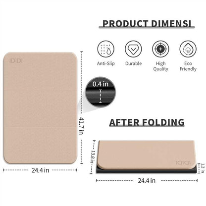 Foldable Exercise Pad Extra Thick 1.2" x 14" x 24" - color: Beige+Black