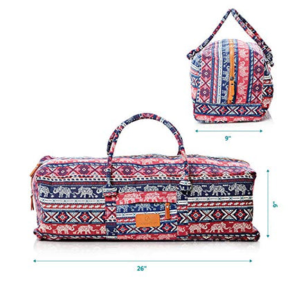 #DoYourYoga Full-Zip Extra Large Yoga Mat Tote Bag with Multi-Functional Storage Pockets for Sports Gym Pilates »Ghanpati« - color: Indian Elephant