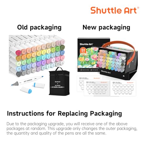 Shuttle Art Pastel Alcohol Markers Brush tip, Dual Tip Brush & Fine Tip Art Marker Set, 50 Colors plus 1 Blender Marker Pens with Case Perfect for Illustration Kids Students Adults Coloring Sketching - color: 51 Pastel Colors