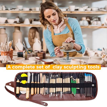 42 PCS Adult Clay Sculpting Tools Kit, All-in-One Pottery Tool Set for Carving, Molding & Shaping - for Adult Hobbyists and Artists