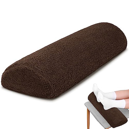 Sintuff Recliner Leg Rest Cushion Sofa Footrest Pillow with Cover Half Moon Bolster Pillow Under Knee Pillow for Sleeping On Back Alleviating Pain, 19.7 x 8 x 3.5 Inch (Coffee) - color: Coffee