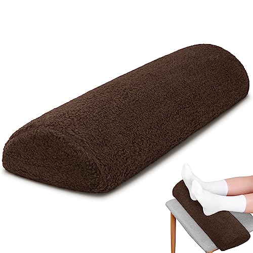 Sintuff Recliner Leg Rest Cushion Sofa Footrest Pillow with Cover Half Moon Bolster Pillow Under Knee Pillow for Sleeping On Back Alleviating Pain, 19.7 x 8 x 3.5 Inch (Coffee) - color: Coffee