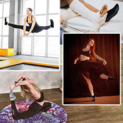Non Slip Grip Yoga Socks for Women with Cushion for Pilates, Barre, Home - color: 3 Pairs-black/Navy/Grey