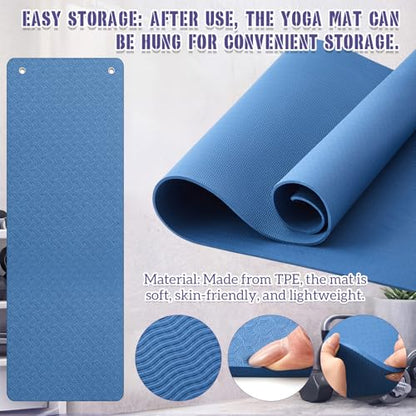 Briwooody Yoga Mat Wall Mount with Holes - color: Navy Blue, size: 72"x24"x1/4''