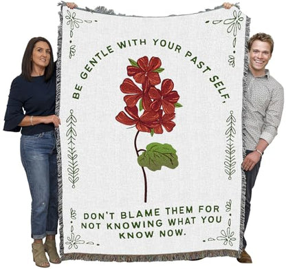 Pure Country Weavers Be Gentle with Yourself Blanket - Gift Tapestry Throw Woven from Cotton - Made in The USA (72x54) - color: Be Gentle With Yourself, size: 72x54