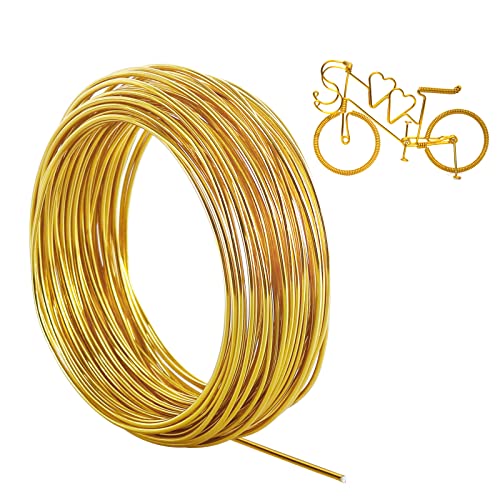 Tenn Well 100ft 12 Gauge 2mm Aluminum Wire Gold Bendable for Sculpting | Anodized metal for jewelry making, armature making, weaving & wrapping, crafting - color: Gold, size: 12 Gauge