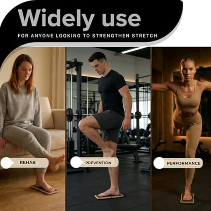 Slant Board for Adults & Ankle Board - Portable Velour Board for Squats, & Lower Body Training