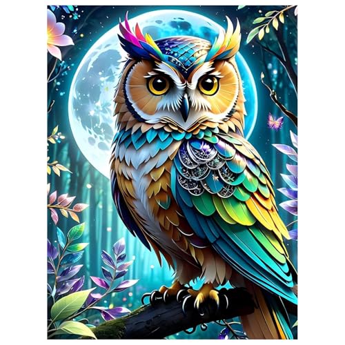 Owl Paint by Numbers Kit for Adults, 16x20 inch | DIY Painting Kits Crafts for Adults, Relieve Stress, Gift, Home Wall Decor - color: Owl